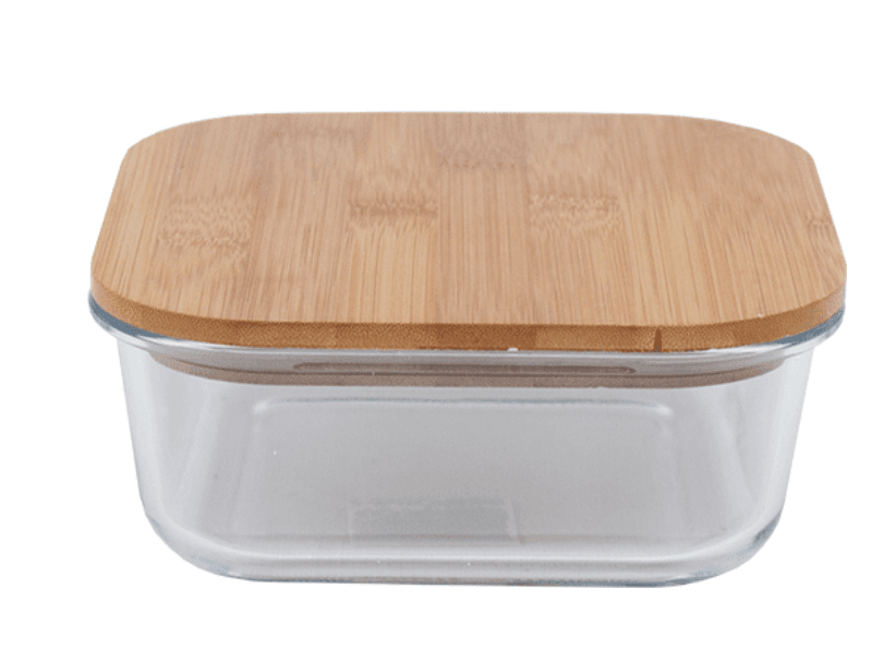 1.2L Glass lunchbox with wooden lid