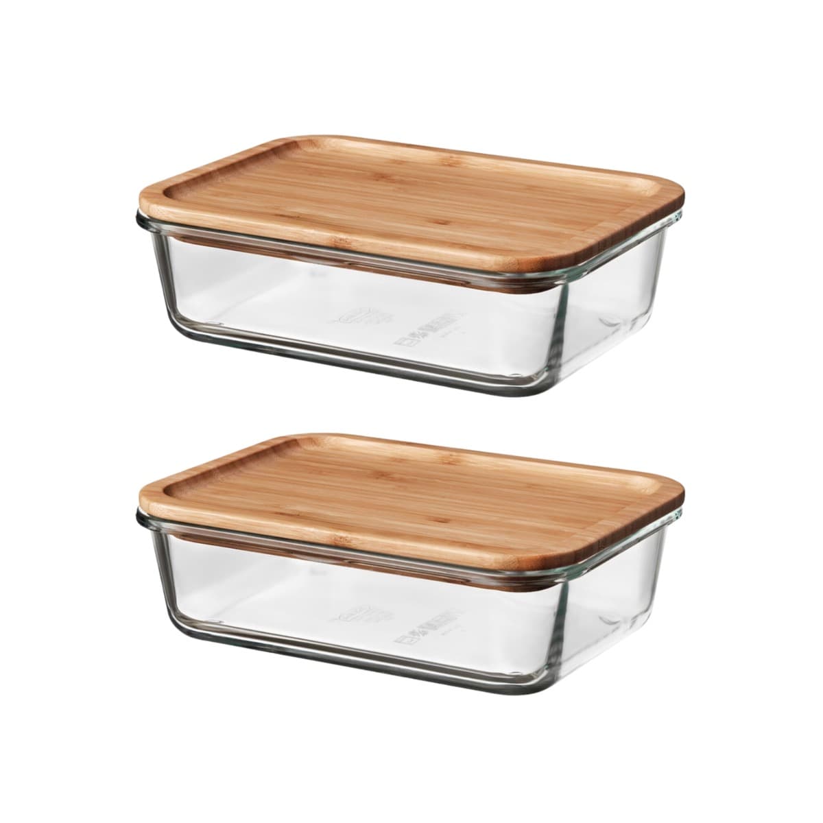 1.5L Glass Storage Containers with Bamboo Lids - 2 Pack
