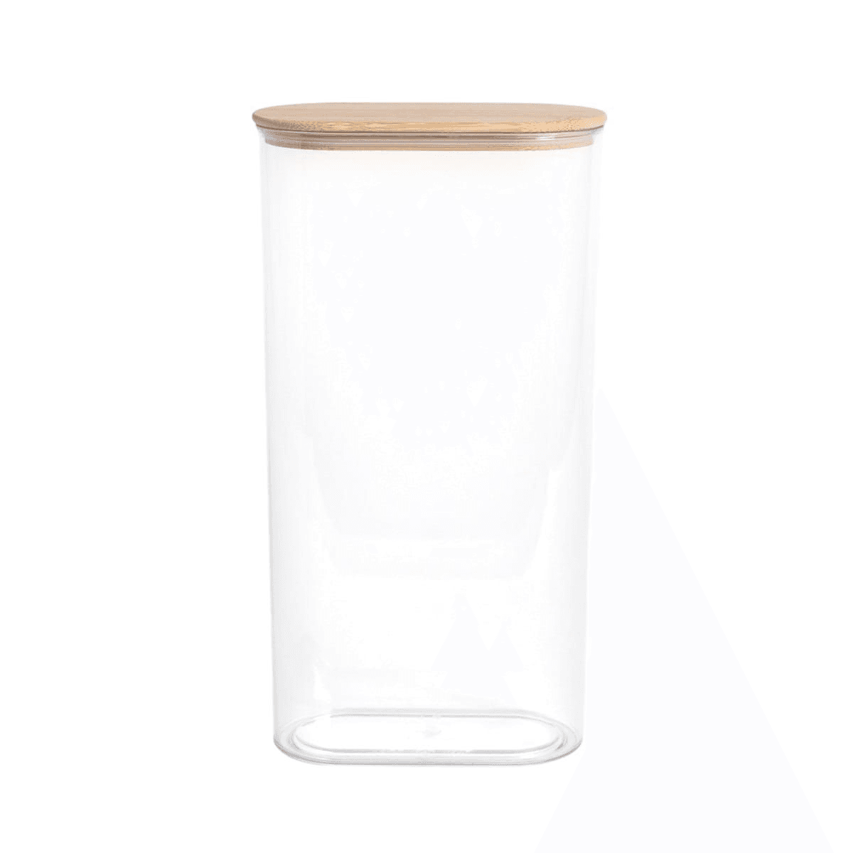 1.5L Large Plastic Oval Storage Container with Bamboo Lid - Clear