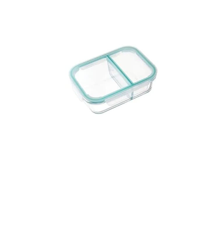 9t9- 3 Prep Airtight 3 Compartment Borocilicate Rectangular Storage - L